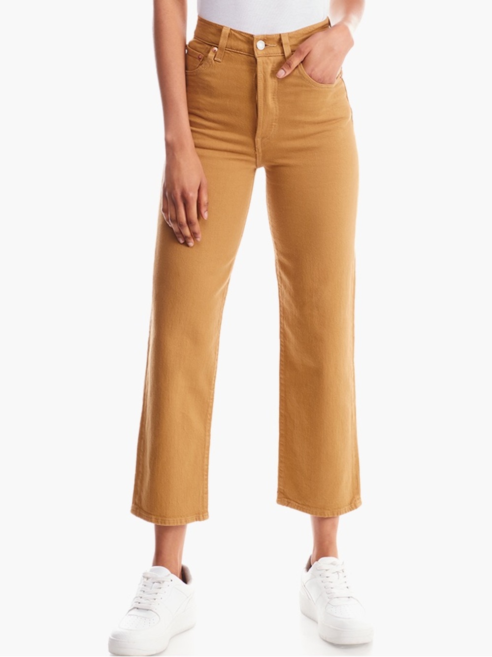 Levi’s ribcage straight 25 one track mind mustard jeans